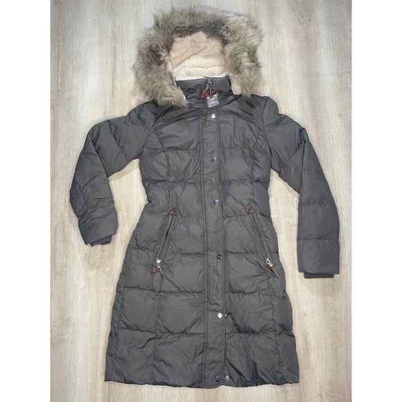 Polo Ralph Lauren Women S Gray Puffer Coat Fleece Hooded Long